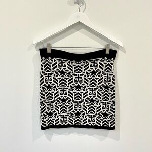 Divided Black & White Mini Skirt